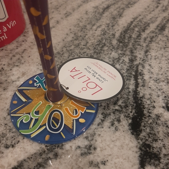 nwt LOLITA Happy Retirement Painted Wine Glass Gift - Picture 10 of 12